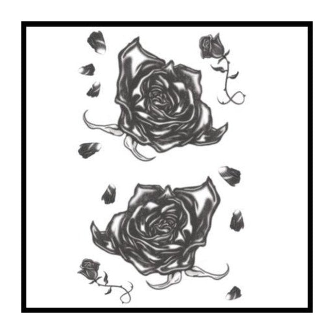 Gothic – Black Roses – Temporary Tattoo - Jokers Costume Mega Store
