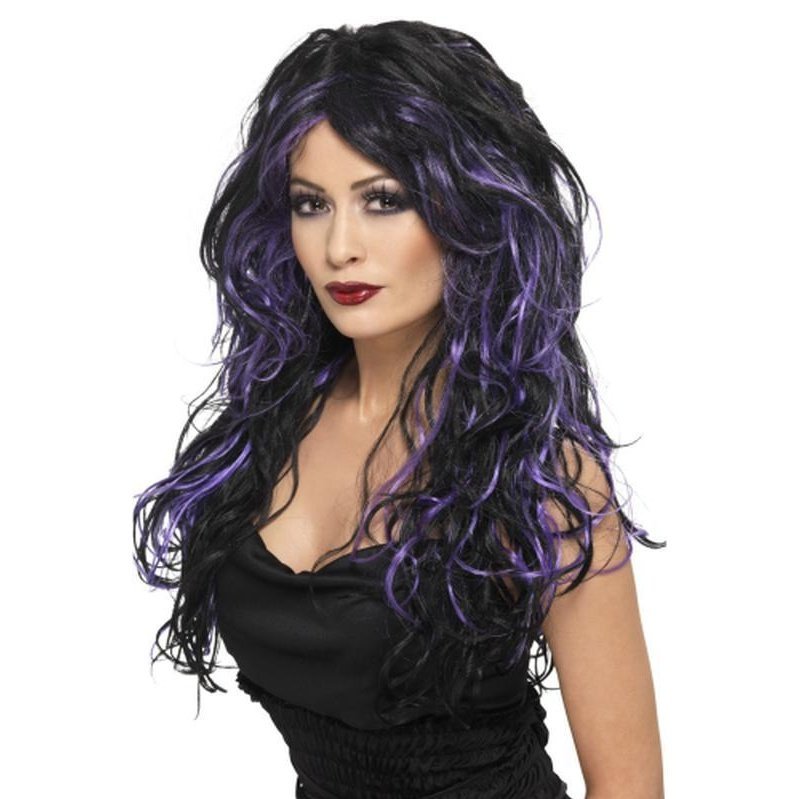 Gothic Bride Wig - Purple, Long - Jokers Costume Mega Store
