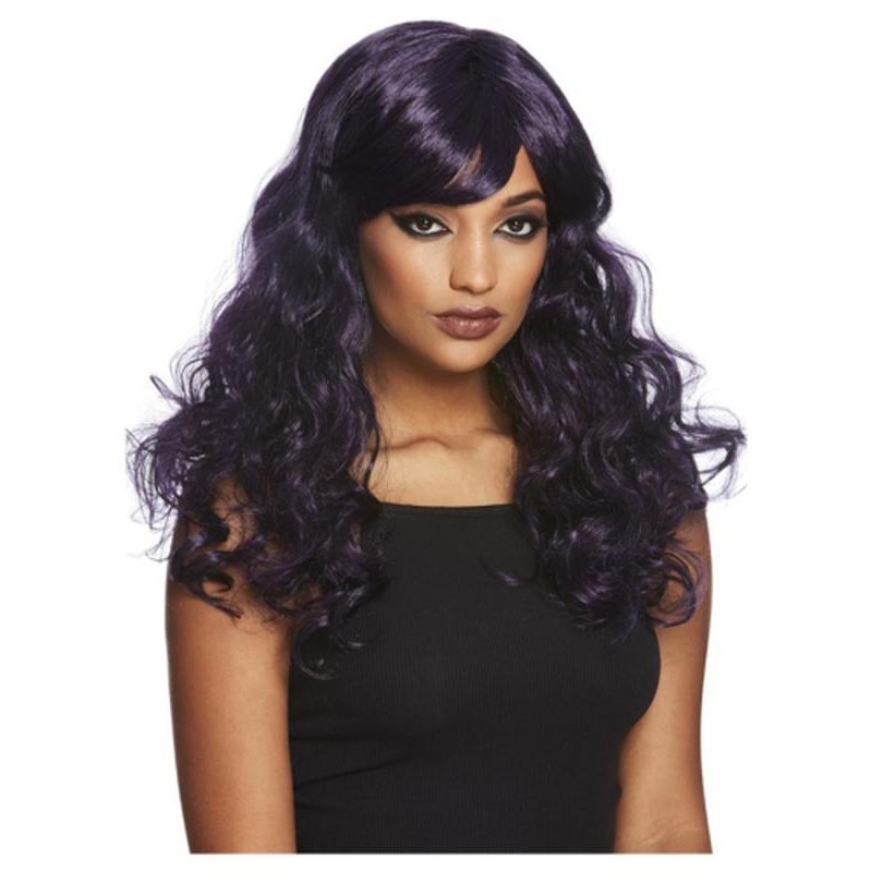 Gothic Seductress Curly Wig, Black & Purple - Jokers Costume Mega Store
