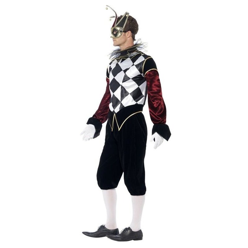Gothic Venetian Harlequin Costume, Mens - Jokers Costume Mega Store