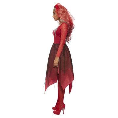 Grave Yard Bride Costume, Red - Jokers Costume Mega Store