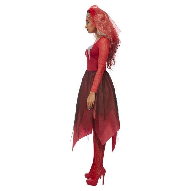 Grave Yard Bride Costume, Red - Jokers Costume Mega Store