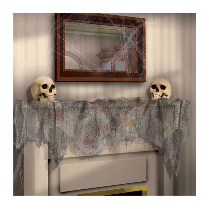 Grey Gauze Cloth Decoration Glow In Uv - Jokers Costume Mega Store