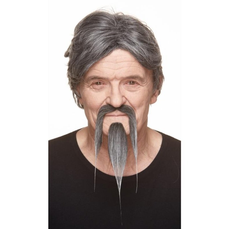 Grey Oriental Beard And Moustache - Jokers Costume Mega Store