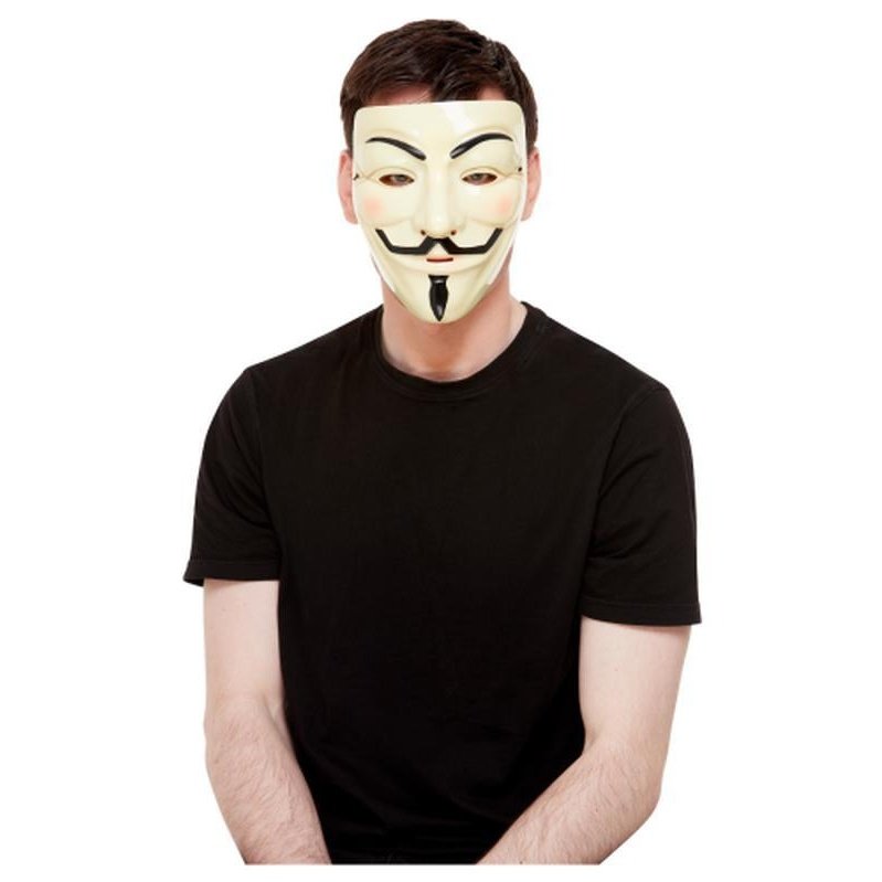 Guy Fawkes Mask, White - Jokers Costume Mega Store