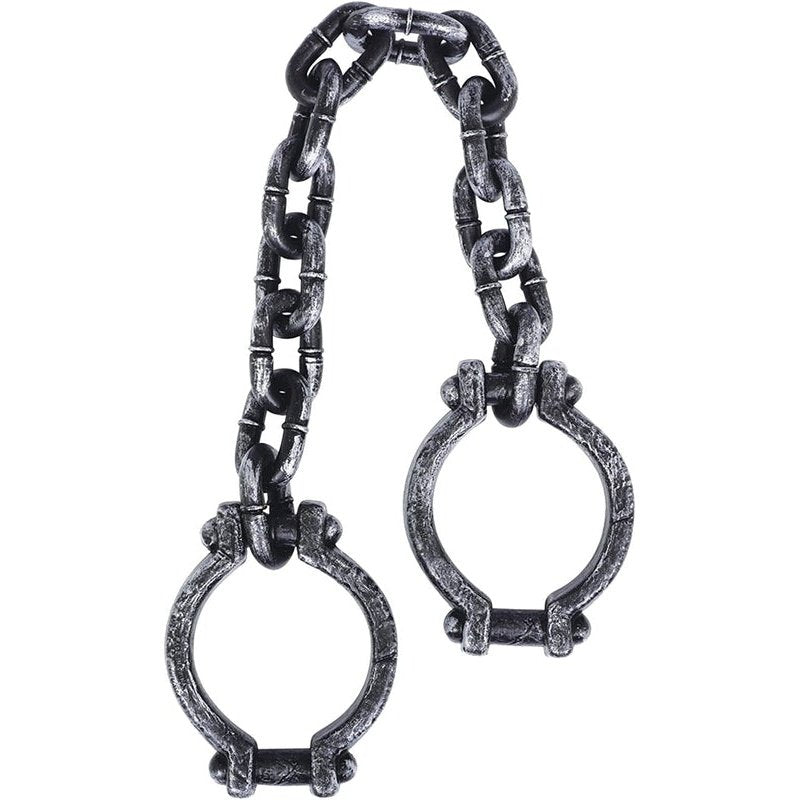Halloween Shackles on Chain - Light Plastic, Realistic Manacles ...