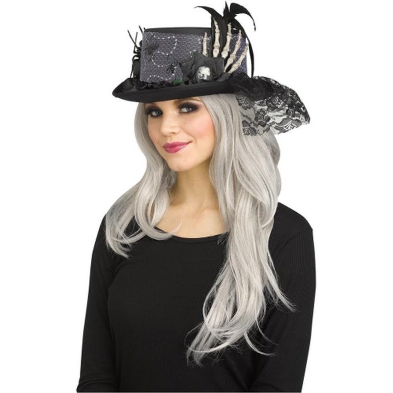 Halloween Top Hat Silver - Jokers Costume Mega Store