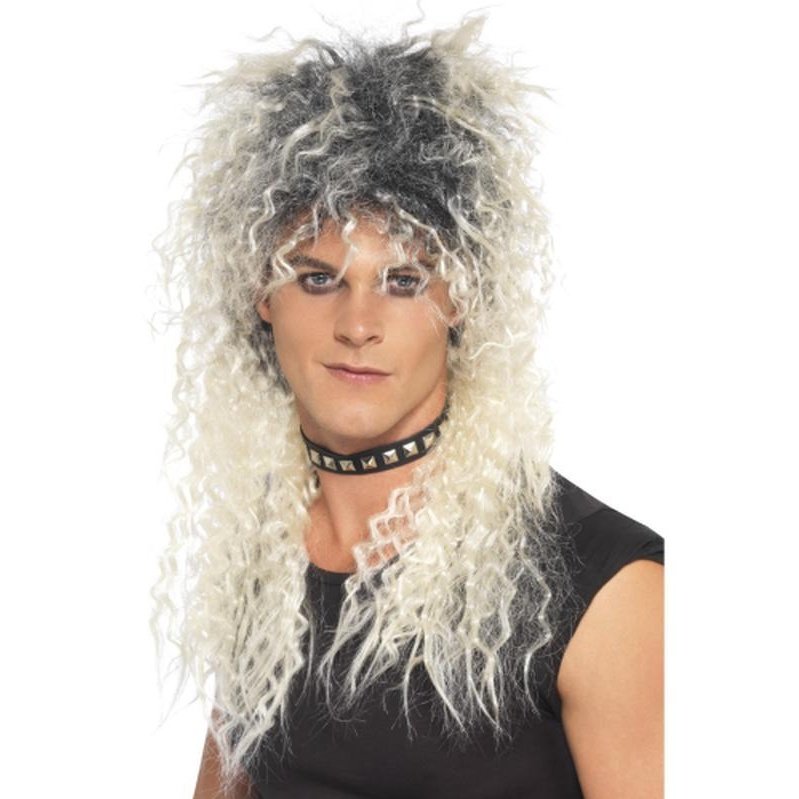 Hard Rocker Wig, Blonde With Black Roots - Jokers Costume Mega Store