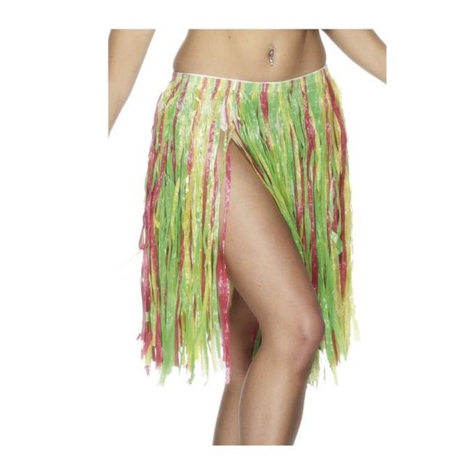 Hawaiian Hula Skirt, Multi Coloured,Elasticated - Jokers Costume Mega Store