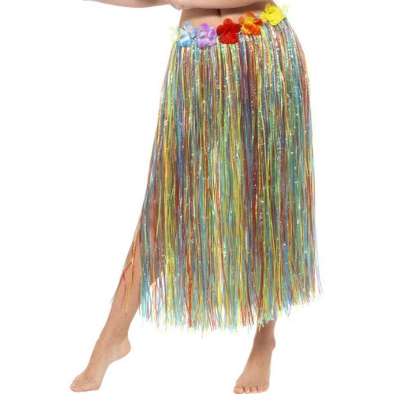 Hawaiian Hula Skirt With Flowers Multicoloured - Jokers Costume Mega Store
