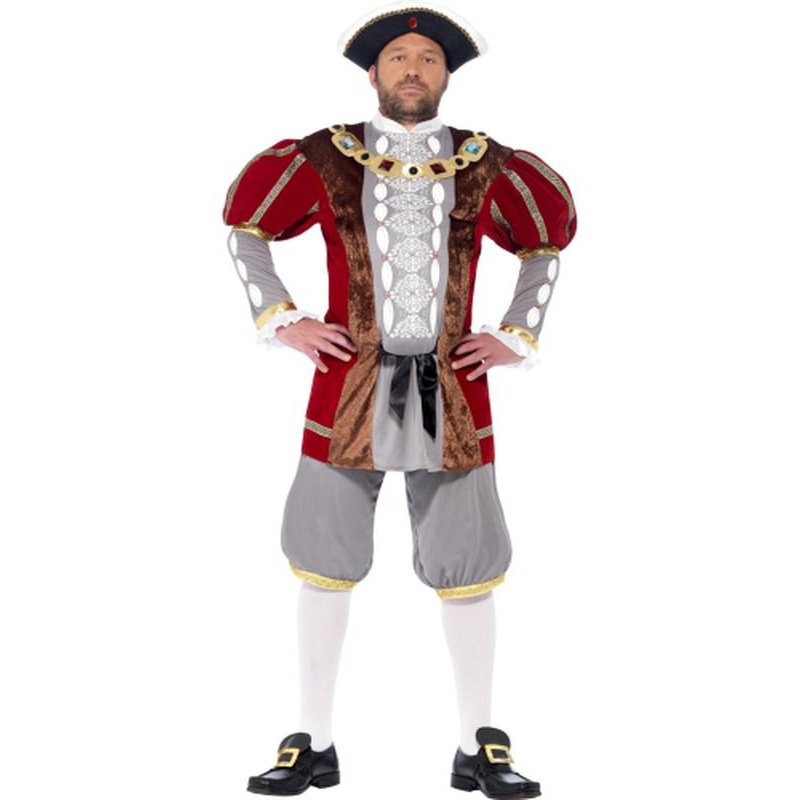 Deluxe Red Henry VIII Costume with Jacket & Trousers