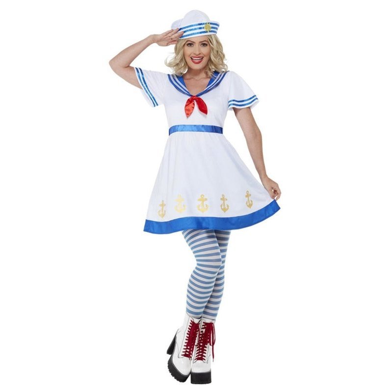 High Seas Sailor Costume, White, Female - Jokers Costume Mega Store