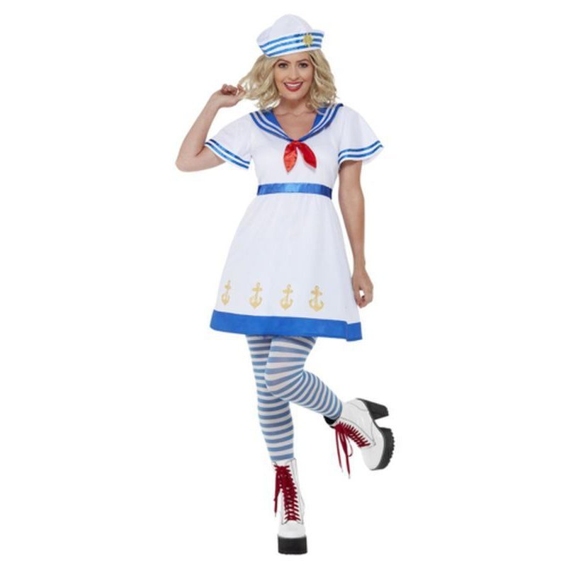 High Seas Sailor Costume, White, Female - Jokers Costume Mega Store