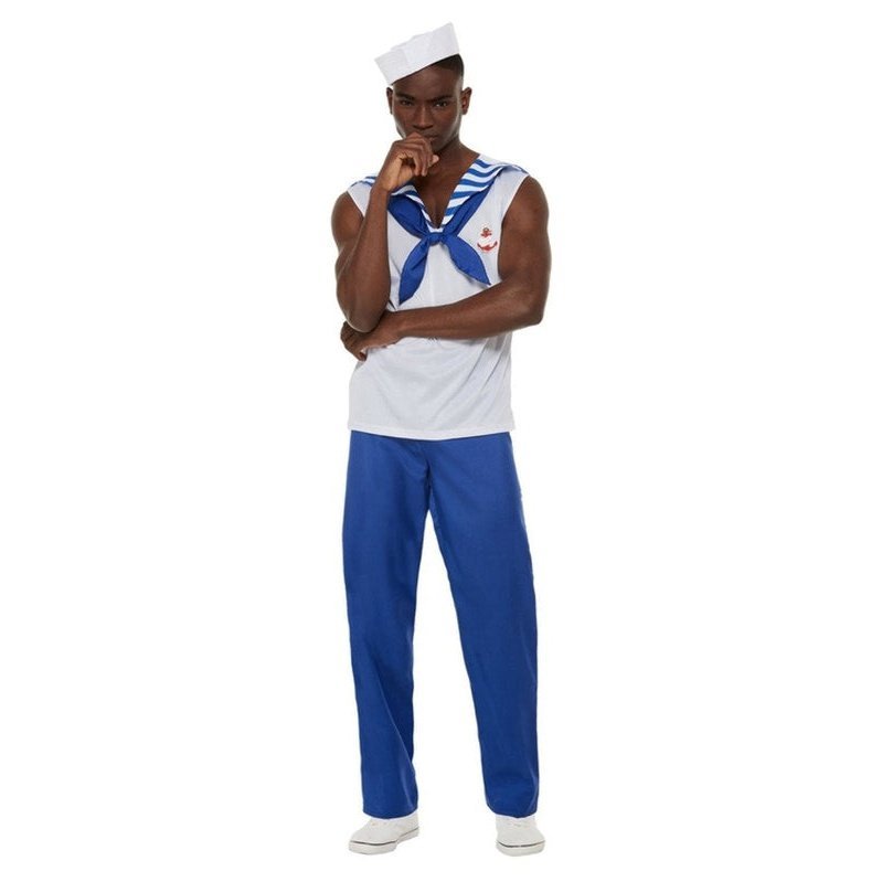 High Seas Sailor Costume, White, Male - Jokers Costume Mega Store