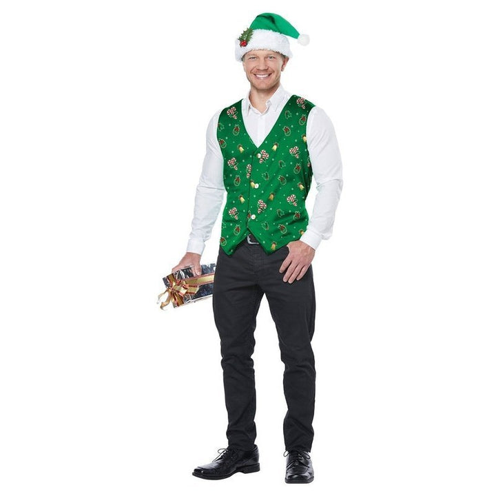 Holiday Vest, Green/Adult - Jokers Costume Mega Store
