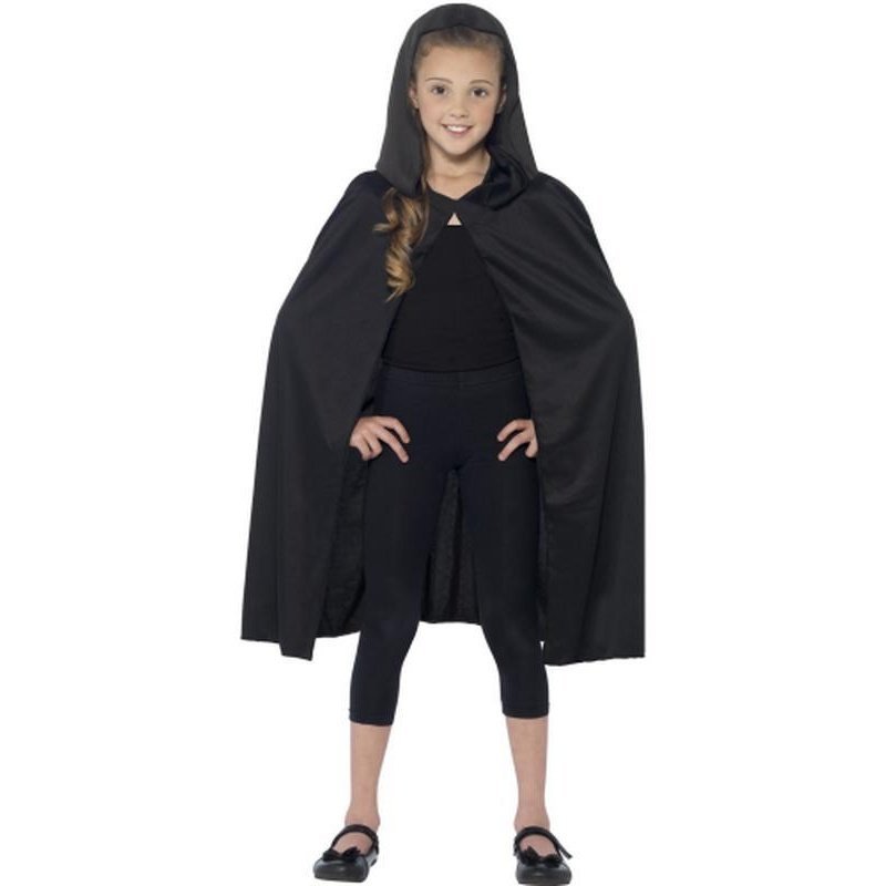Hooded Cape, Black Child - Jokers Costume Mega Store