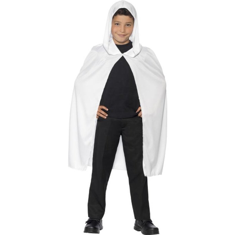 Hooded Cape White - Jokers Costume Mega Store