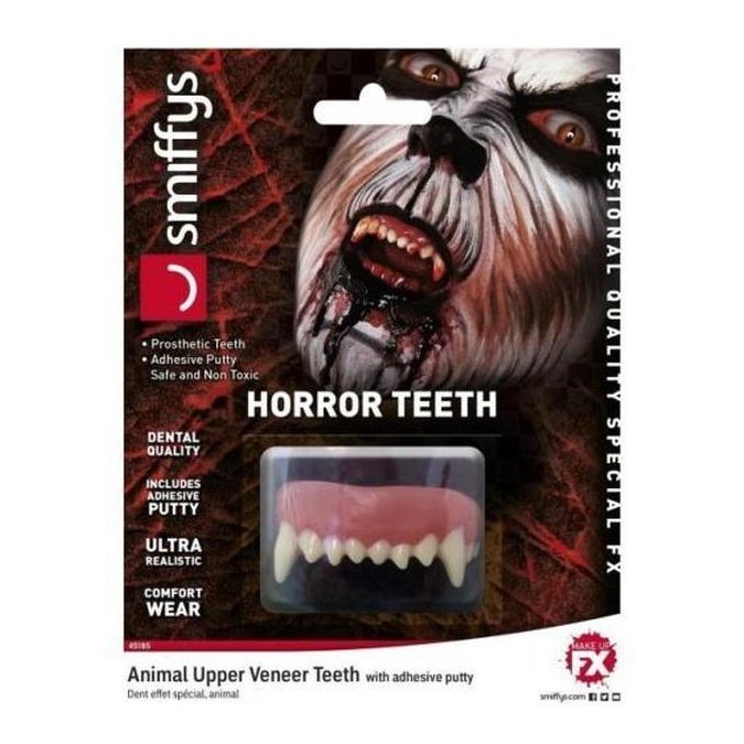 Horror Teeth, Animal, With Upper Veneer Teeth - Jokers Costume Mega Store