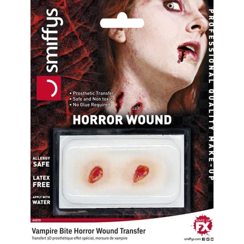 Horror Wound Transfer, Vampire Bite Wound - Jokers Costume Mega Store