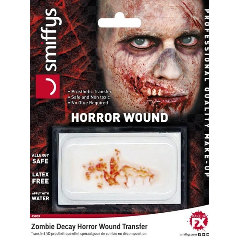 Horror Wound Transfer, Zombie Decay - Jokers Costume Mega Store