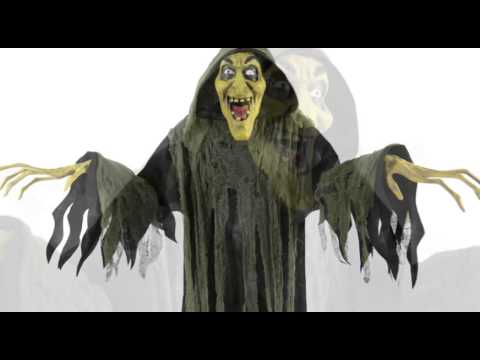 72" Animated Hanging Witch