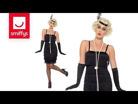 Flapper Costume - Black, with Short Dress