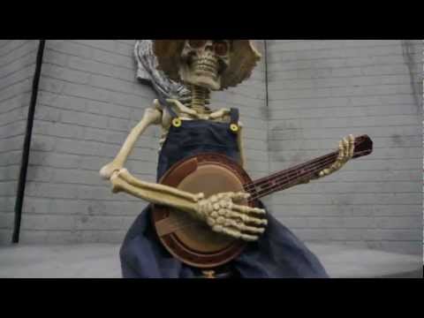 Skeleton Playing Banjo Animated Halloween Decoration