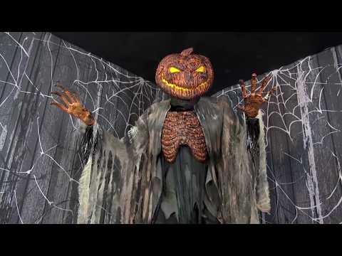 7' Scorched Scarecrow Animated Prop Without Fog Machine