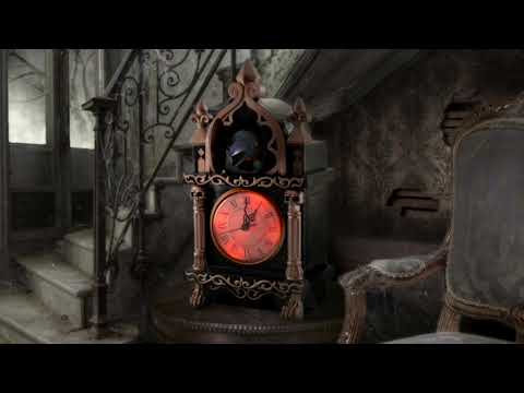 Animated Haunted Raven Clock
