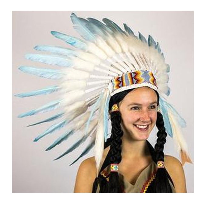 Indian Small Headdress Turquoise - Jokers Costume Mega Store