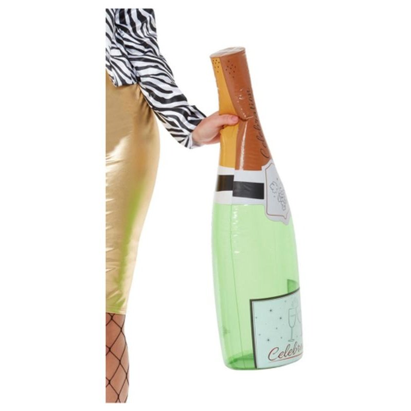 Inflatable Champagne Bottle, Green - Jokers Costume Mega Store