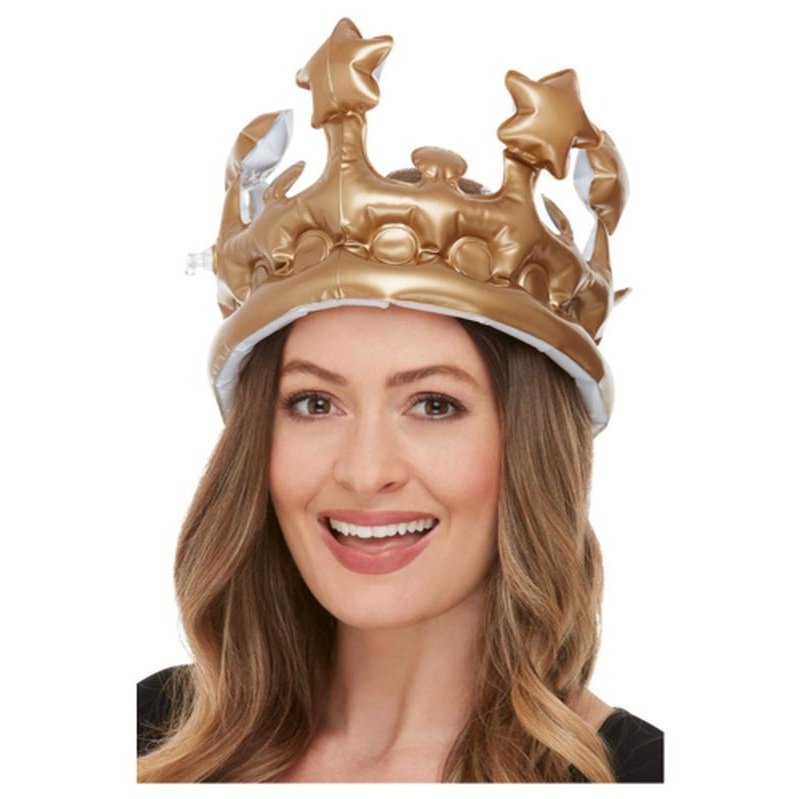 Inflatable Crown, Gold - Jokers Costume Mega Store