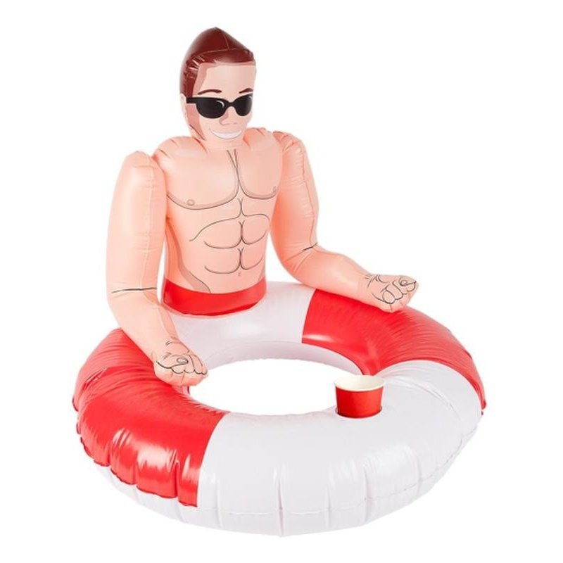 Inflatable Lifeguard Hunk Swim Ring - Jokers Costume Mega Store