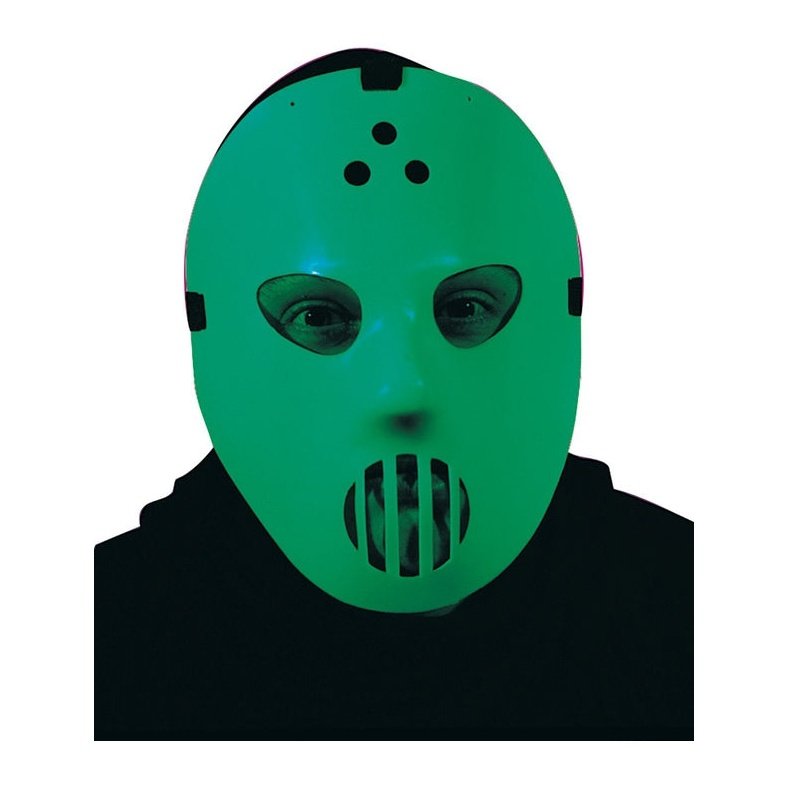 Jason White Glow In Dark Hockey Plastic Face Mask - Jokers Costume Mega Store