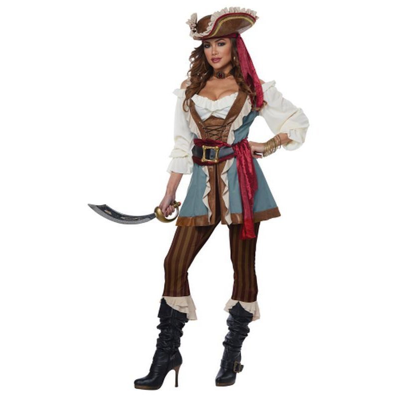 Sea Pirate Costume - Suede Vest, Pants & Accessories – Jokers Costume ...