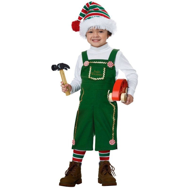 Jolly Lil' Green Elf Toddler Christmas Costume - Jokers Costume Mega Store