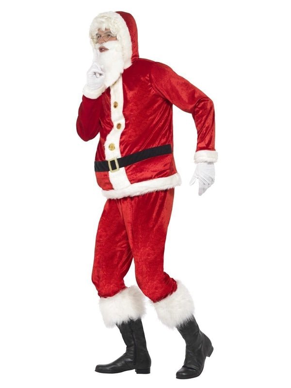 Jolly Santa Costume, With Hooded Jacket - Jokers Costume Mega Store
