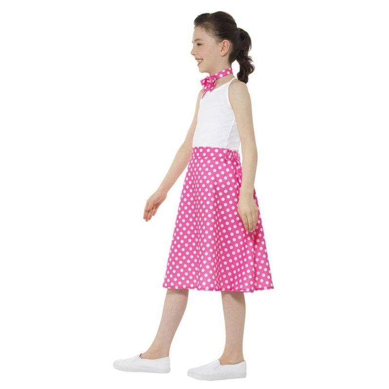 Kids 50s Polka Dot Skirt, Pink - Jokers Costume Mega Store