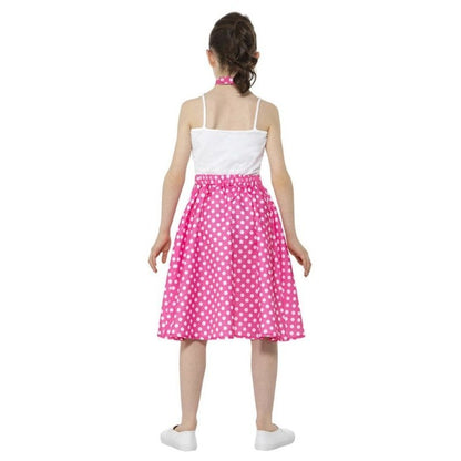 Kids 50s Polka Dot Skirt, Pink - Jokers Costume Mega Store