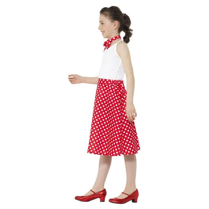 Kids 50s Polka Dot Skirt, Red - Jokers Costume Mega Store