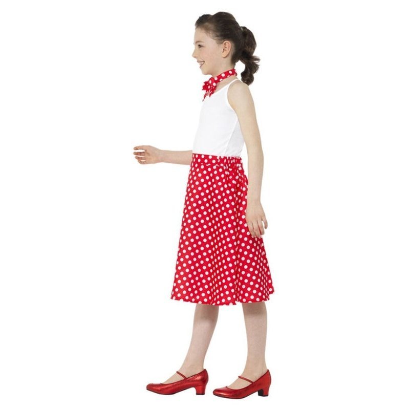 Kids 50s Polka Dot Skirt, Red - Jokers Costume Mega Store