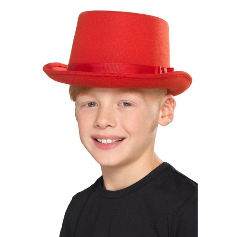 Kids Top Hat, Red - Jokers Costume Mega Store