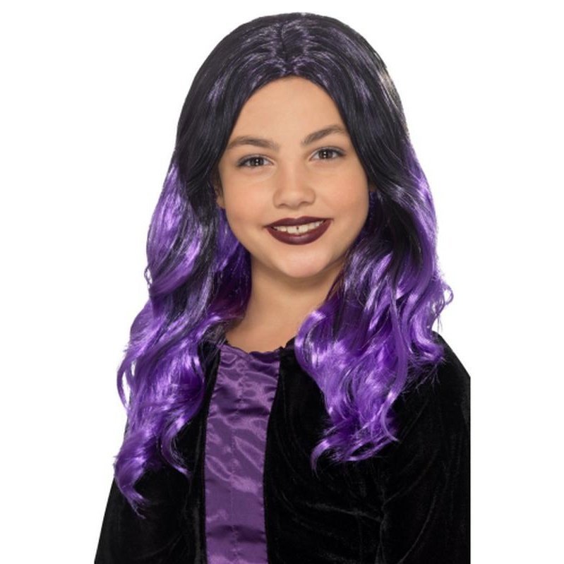 Kids Witch Wig, Black & Purple - Jokers Costume Mega Store