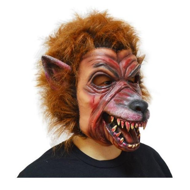 Latex Fur Full Head Werewolf Mask - Jokers Costume Mega Store