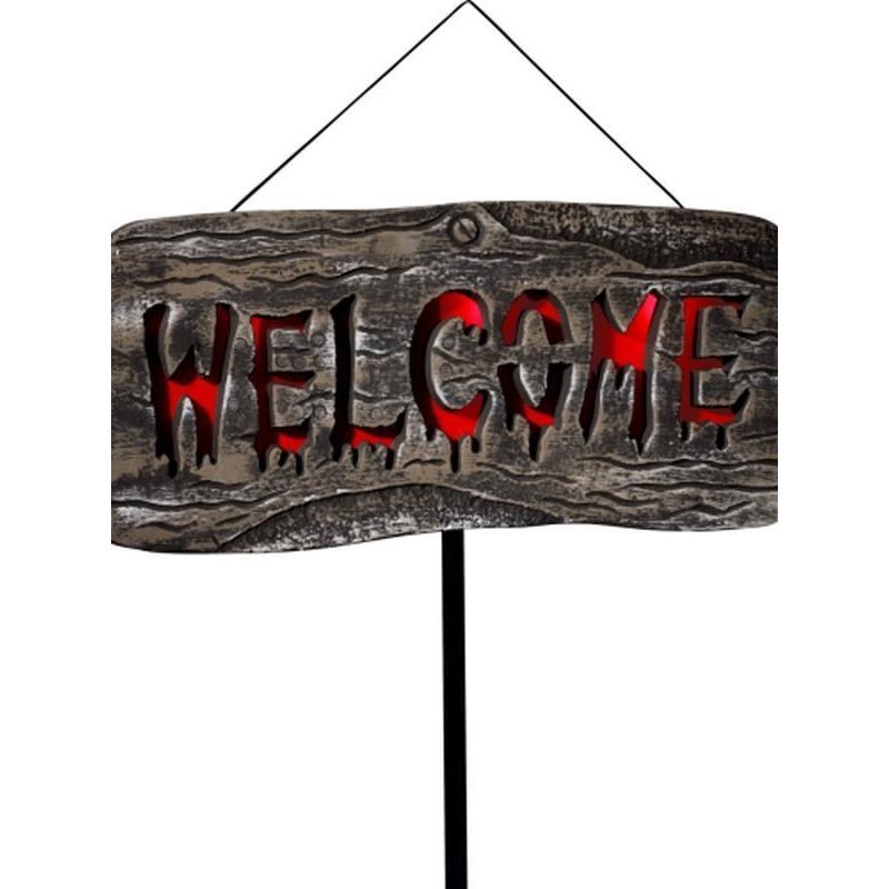 Light Up Welcome Outdoor Sign - Jokers Costume Mega Store