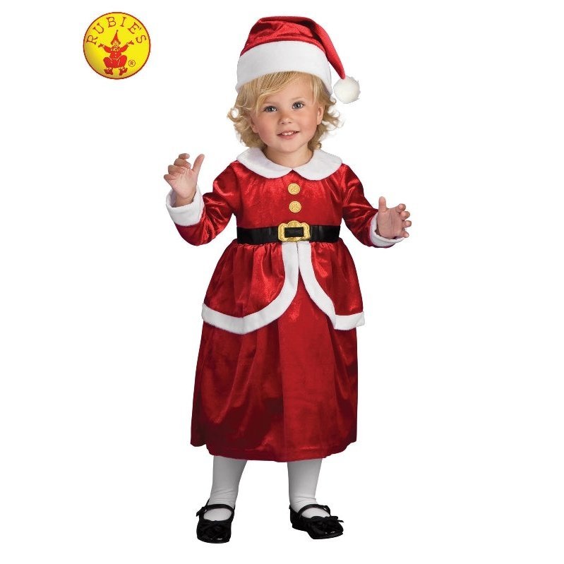 Lil' Mrs Claus Dress And Apron Set, Child - Jokers Costume Mega Store