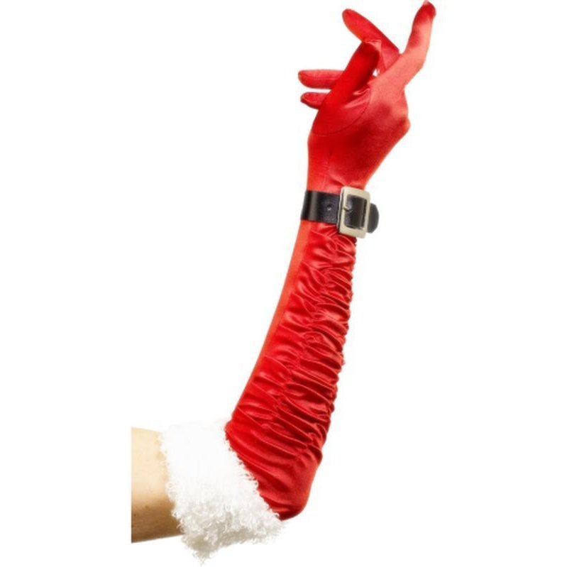 Long Santa Gloves - Jokers Costume Mega Store