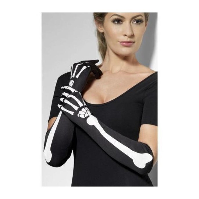 Long Skeleton Gloves - Jokers Costume Mega Store