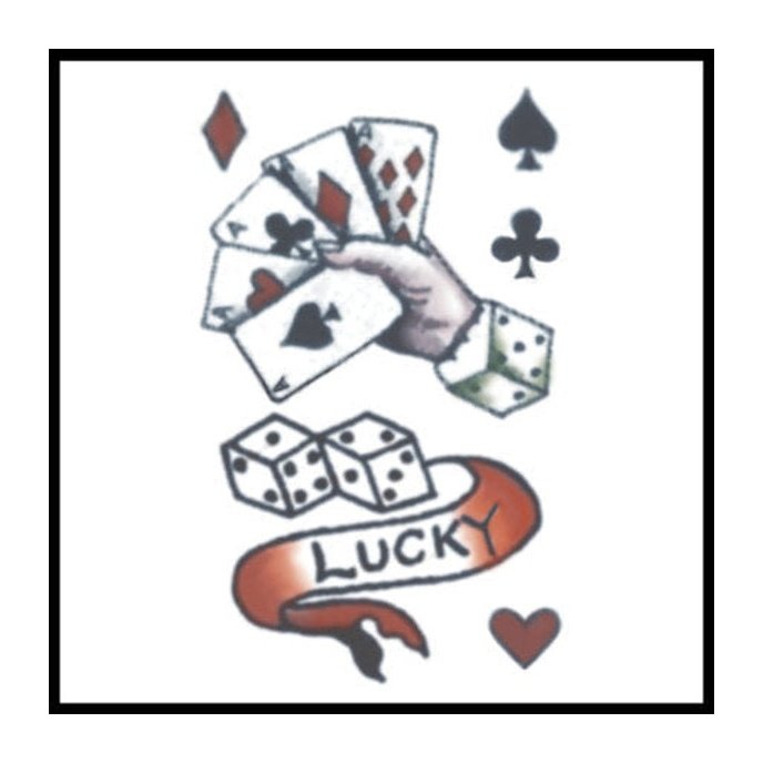 Lucky 1940/1950 Vintage Temporary Tattoos - Jokers Costume Mega Store