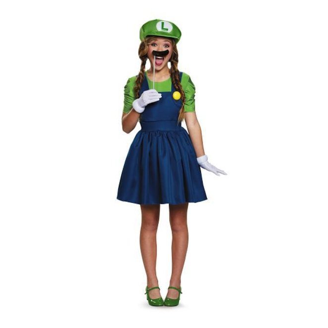 Luigi Skirt Version Adult Costume - Jokers Costume Mega Store